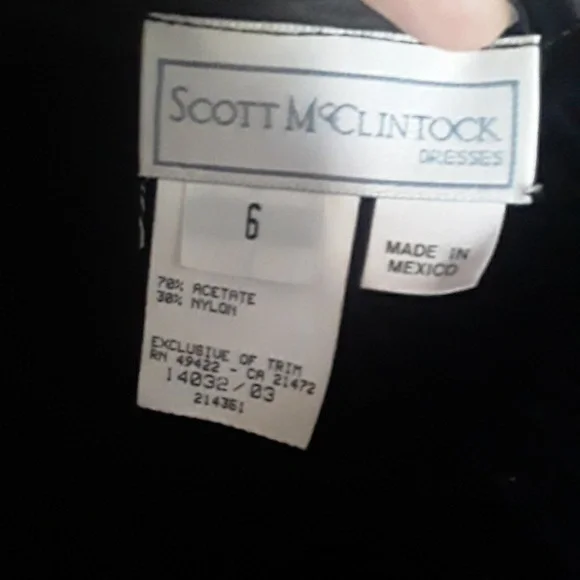 Vintage Scott McClintock Black Velvet Dress Size 6 ☆NWT☆ - Picture 5 of 6